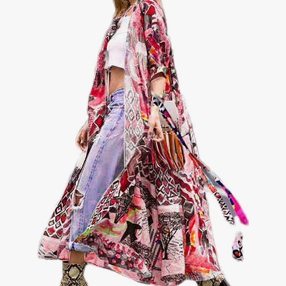 NWT Ran Rui cover-up style kimono. The actual design is the peacock w tiger.